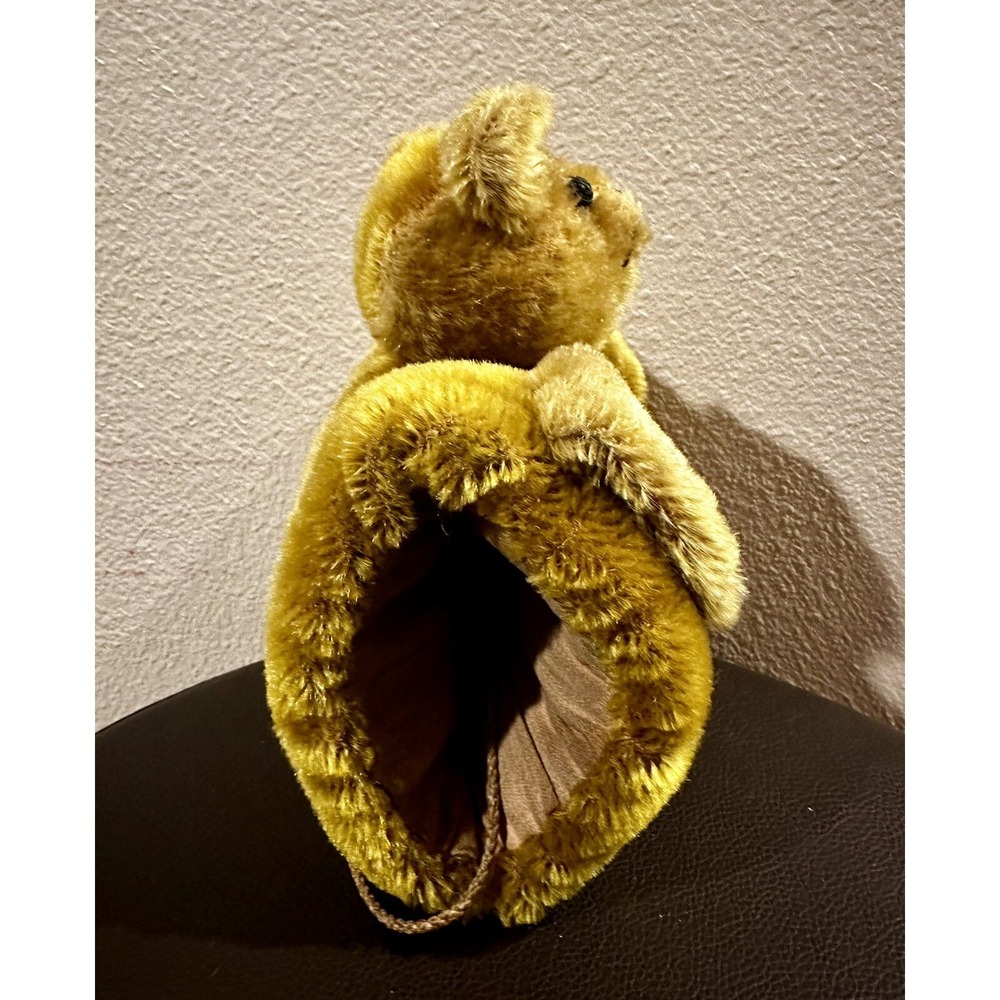 Vintage Mohair Child Teddy Bear Brown Hand Muff 11" Tall Joint Head Antique OOAK - Picture 4 of 10
